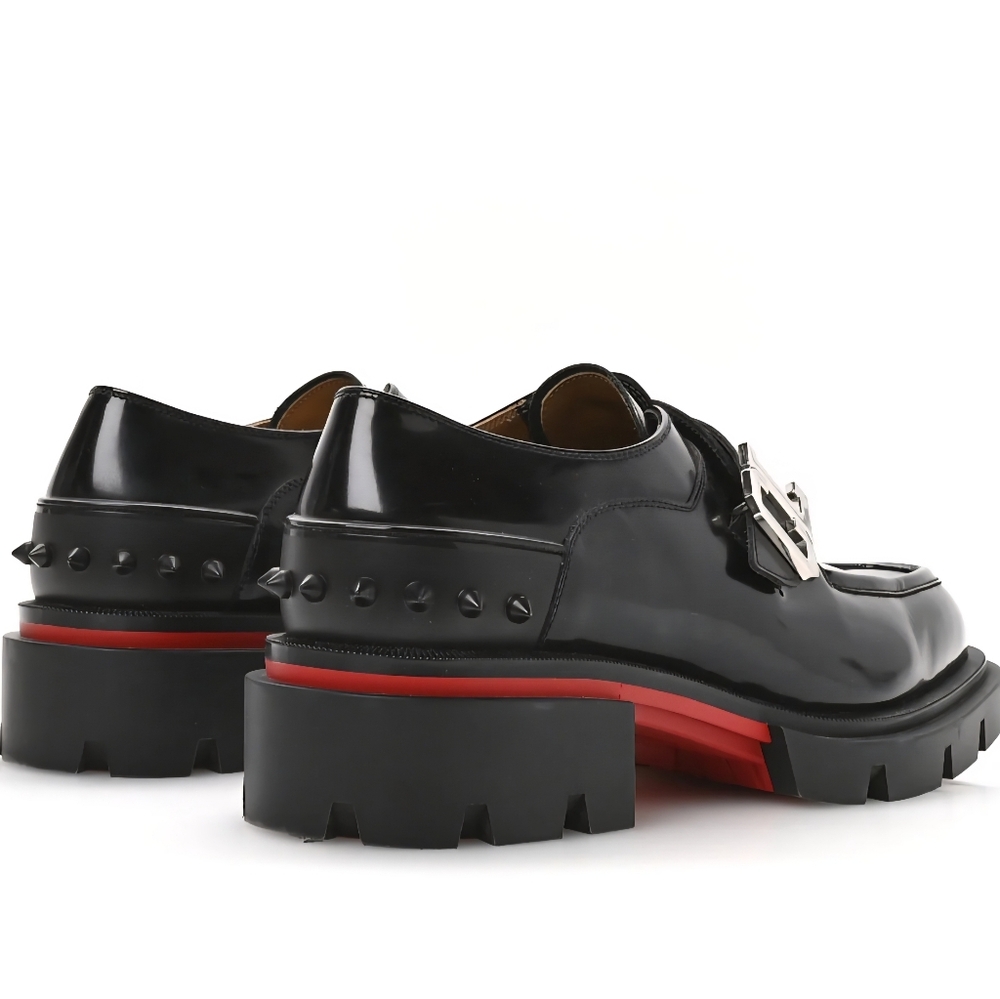 Christian Louboutin Black Calfskin Our Georges Men's Leather Loafers 44 - Picture 9 of 12